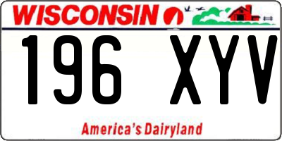 WI license plate 196XYV