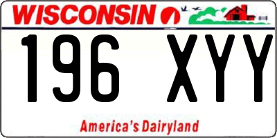 WI license plate 196XYY
