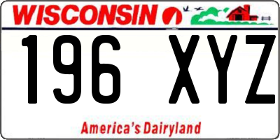 WI license plate 196XYZ