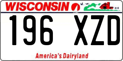 WI license plate 196XZD