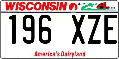 WI license plate 196XZE