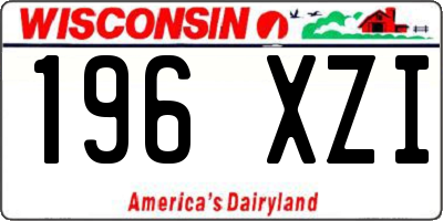 WI license plate 196XZI