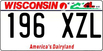 WI license plate 196XZL