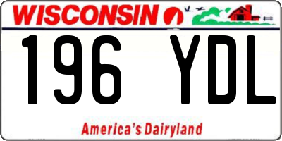 WI license plate 196YDL