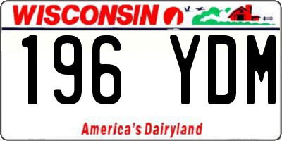 WI license plate 196YDM