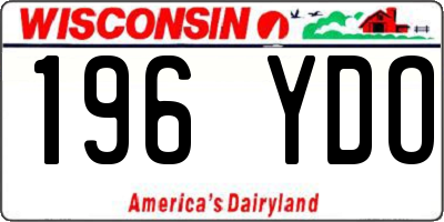 WI license plate 196YDO