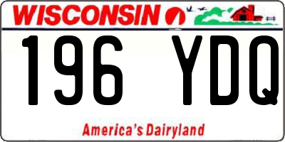 WI license plate 196YDQ