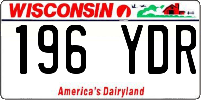 WI license plate 196YDR