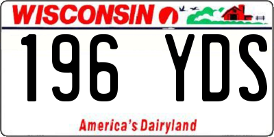 WI license plate 196YDS
