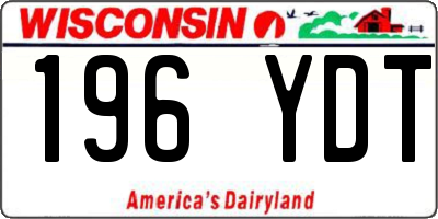 WI license plate 196YDT