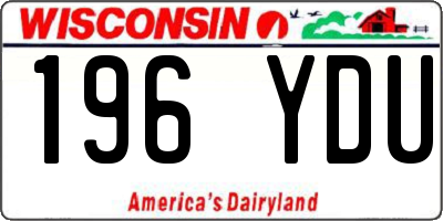 WI license plate 196YDU