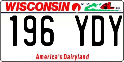 WI license plate 196YDY