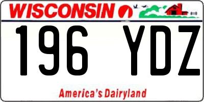 WI license plate 196YDZ