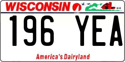 WI license plate 196YEA