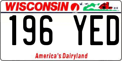WI license plate 196YED