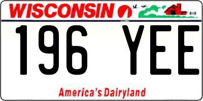 WI license plate 196YEE
