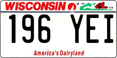 WI license plate 196YEI