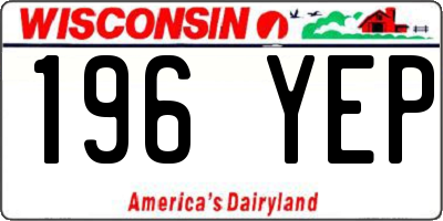 WI license plate 196YEP