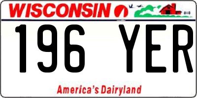 WI license plate 196YER