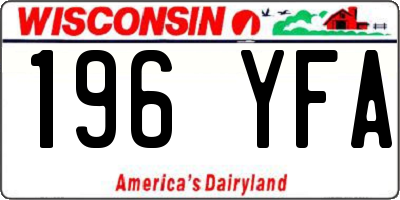 WI license plate 196YFA