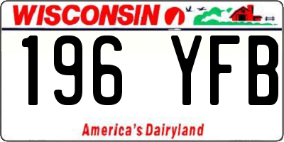 WI license plate 196YFB