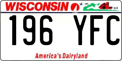 WI license plate 196YFC