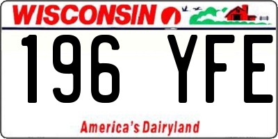 WI license plate 196YFE