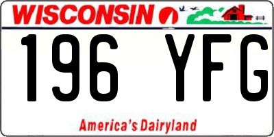 WI license plate 196YFG