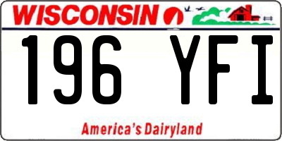 WI license plate 196YFI