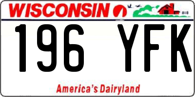 WI license plate 196YFK