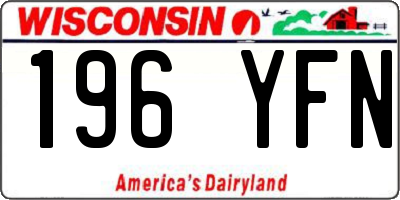 WI license plate 196YFN