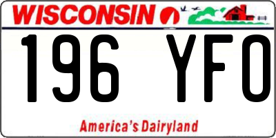 WI license plate 196YFO