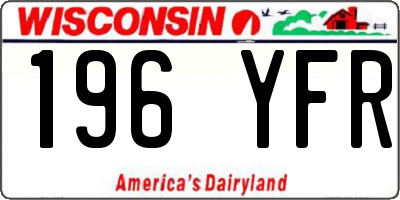 WI license plate 196YFR