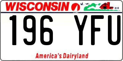 WI license plate 196YFU