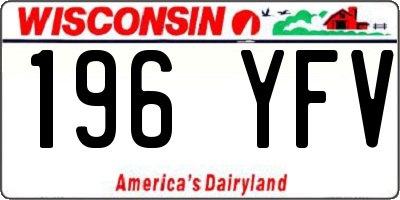 WI license plate 196YFV