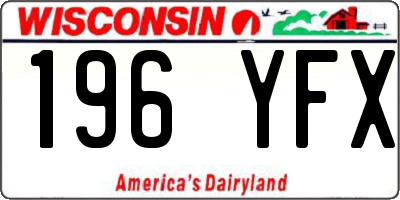 WI license plate 196YFX