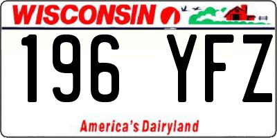 WI license plate 196YFZ