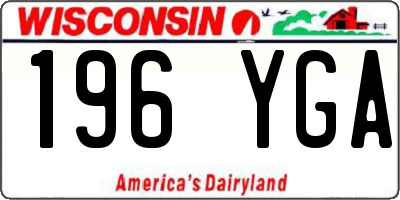 WI license plate 196YGA