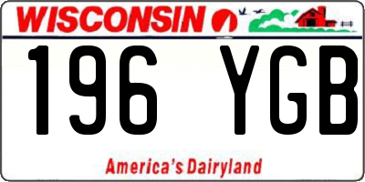 WI license plate 196YGB