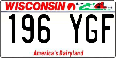 WI license plate 196YGF