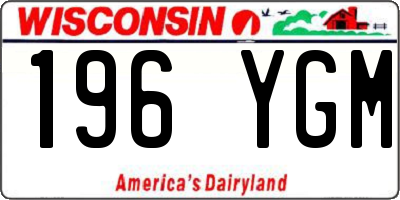 WI license plate 196YGM