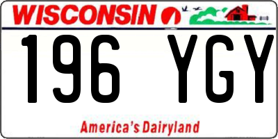 WI license plate 196YGY