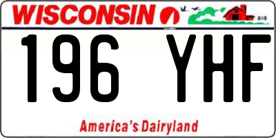 WI license plate 196YHF