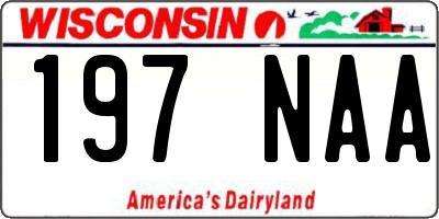 WI license plate 197NAA