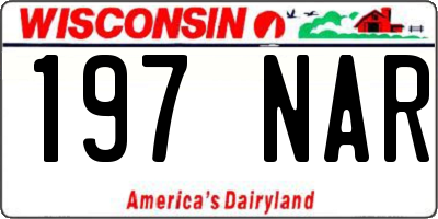 WI license plate 197NAR