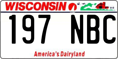 WI license plate 197NBC