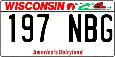 WI license plate 197NBG