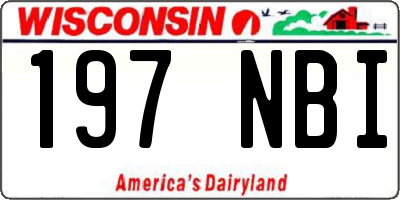 WI license plate 197NBI