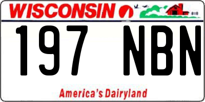 WI license plate 197NBN