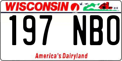 WI license plate 197NBO